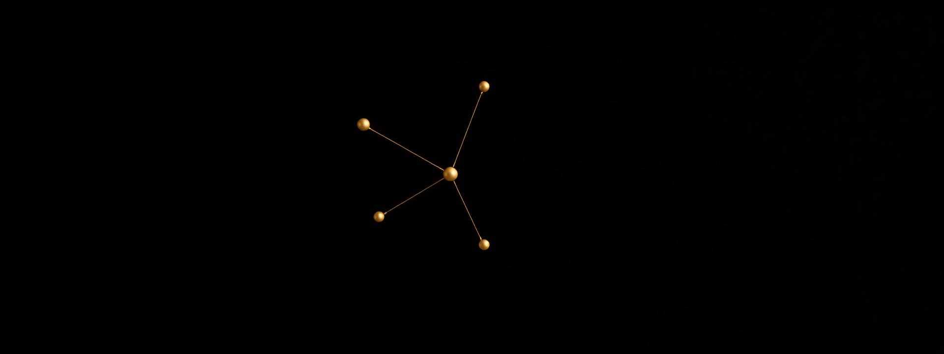 Abstract graphic: gold nodes connected to each other