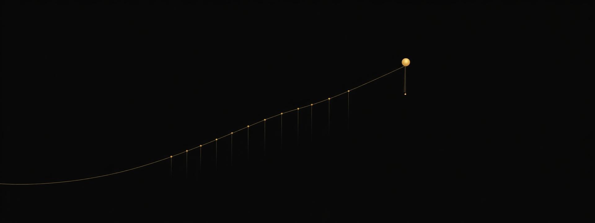 Abstract graphic: a gold line rising in stages towards a threshold